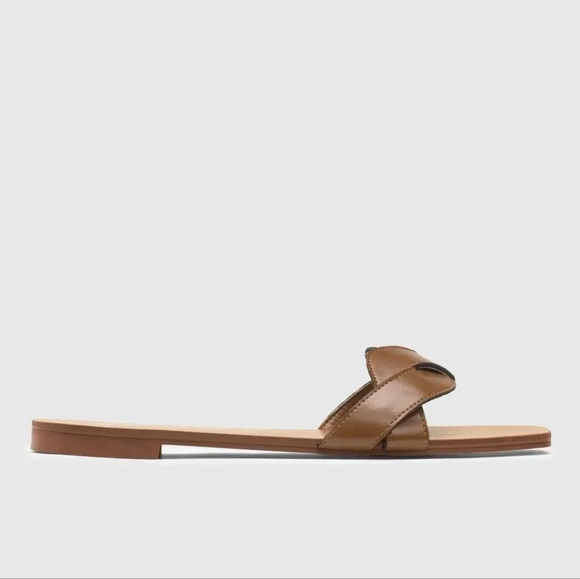 New Cider Santorini Summer Vacation Single Band Vegan Leather Slippers Brown 41. - Picture 8 of 9